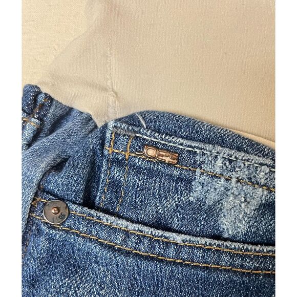 Joe’s Jeans A Pea in the Pod Sz 27 Maternity Jeans Bootcut Medium Wash Distress - Picture 7 of 7